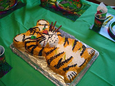 rare monsters: Image Aztec Pattern Background, Tiger Cakes, Cheetah Birthday Cakes, Monsters Cake, Tiger Cupcakes, Boy Scout Cake, Cheetah Birthday, Tiger Party, Tiger Birthday Party