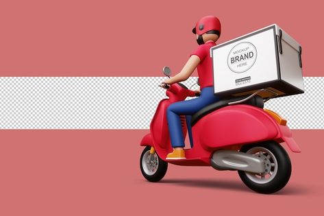 Delivery man riding a motorcycle with de... | Premium Psd #Freepik #psd #motor-delivery #motorcycle-delivery #delivery-scooter #motorcycle-cartoon Box Character, Riding A Motorcycle, Billboard Signs, Menu Design Template, Man Sitting, Bike Rider, Branding Mockups, Riding Motorcycle, Photo Quotes