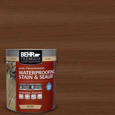 1 gal. #ST-110 Chestnut Semi-Transparent Waterproofing Exterior Wood Stain and Sealer Deck Stain And Sealer, Wood Deck Stain, Semi Transparent Stain, Exterior Wood Stain, Waterproof Paint, Exterior Stain, Staining Deck, Pressure Treated Wood, Paint Sprayer