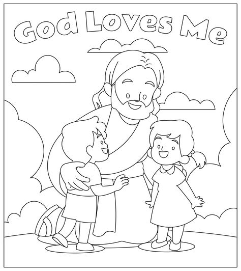 Love One Another Coloring Page For Kids, God Loves Me Coloring Page, God Made Me Special Coloring Page, God Loves Me Coloring Sheet, Bible Colouring Pages For Kids, Jesus Loves Me Coloring Page, Bible Coloring Pages For Kids Printables, Jesus Coloring Pages For Kids, Christian Activities For Kids