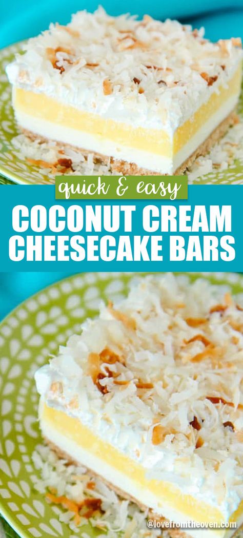 7 Layer Magic Cookie Bars, Coconut Cream Cheesecake, Cheap Desserts, Coconut Cakes, Desserts Quick, No Bake Summer Desserts, Love From The Oven, Cream Cheese Bars, Magic Cookie Bars