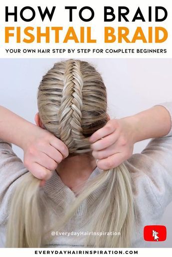 Easy Fishtail Braid, Braid Your Own Hair, Dutch Fishtail, Dutch Fishtail Braid, French Braids Tutorial, Fishtail Braid Hairstyles, Fishtail Braids, Braiding Your Own Hair, Dutch Braid Hairstyles