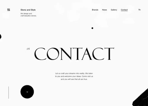 Contact page - Stone & Style for web design inspiration added by Awwwards to contact page, typography, webGL, transition Contact Page Web Design, Tech Website, Contact Page, Web Inspiration, Creativity And Innovation, Web Design Inspiration, Listening To You, Dreaming Of You, Web Design