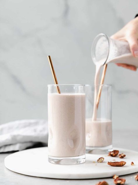 Homemade Pecan Milk - The Toasted Pine Nut Pecan Milk, Homemade Nut Milk, Dairy Free Alternatives, Pine Nut, Pecan Nuts, Milk Alternatives, Dairy Free Milk, Flavored Milk, Agave Nectar