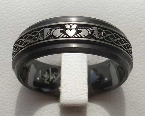 Claddagh Ring Men, Mens Irish Wedding Bands, Mens Claddagh Wedding Band, White Gold Claddagh Ring, Mens Celtic Rings, Irish Cladaggah Ring, Irish Calladagh Ring, Mens Claddagh Ring, Claddagh Ring Wedding