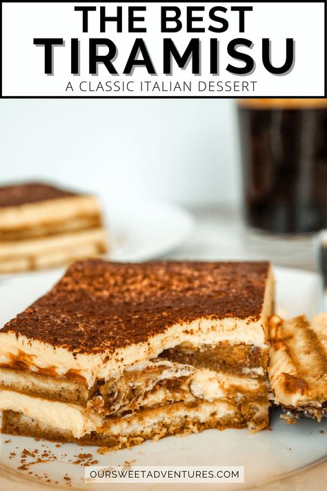 Learn how to make the BEST Tiramisu recipe ever! And guess what?!? This Tiramisu is pregnancy-SAFE! There are no raw yolks in my recipe so it is safe to eat when pregnant. #Recipe #Tiramisu #Pregnancy | Italian | Dessert | Recipe Easy | Dessert Recipe | How to Make | Pregnancy Safe | Classic Tiramisu Recipe, Best Tiramisu Recipe, Best Tiramisu, Easy Tiramisu, Mascarpone Filling, Easy Tiramisu Recipe, Italian Dessert, Dessert Bar Recipe, Tiramisu Recipe