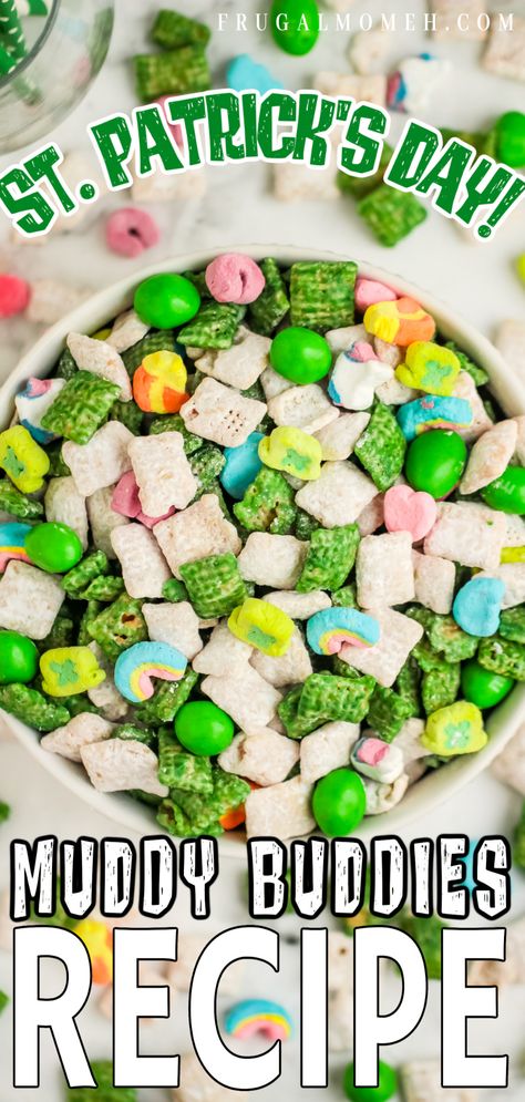 St Patricks Day Muddy Buddy, St Patrick’s Day Party Snacks, St Patrick’s Day Treats, St Patrick’s Day Food, St Patricks Day Desserts, Lucky Charms Recipes, Oreo Cookie Bark, St Patrick Party Food, St Patricks Day Treats