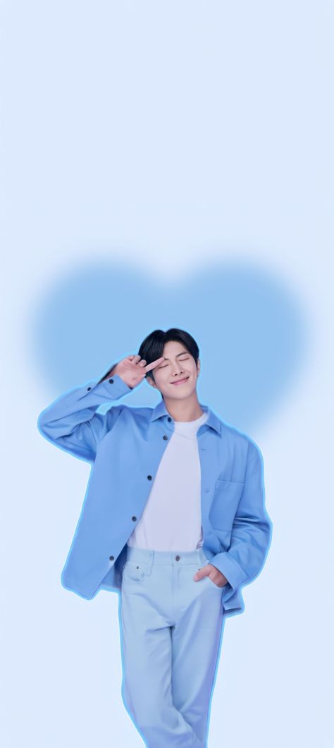 Rm Blue Wallpaper, Kim Namjoon Collage, Blue Bts Wallpaper, Bts Blue Wallpaper, Bts Blue Aesthetic, Namjoon Leader, Rm Aesthetic Wallpaper, Rm Bts Aesthetic, Namjoon Blue