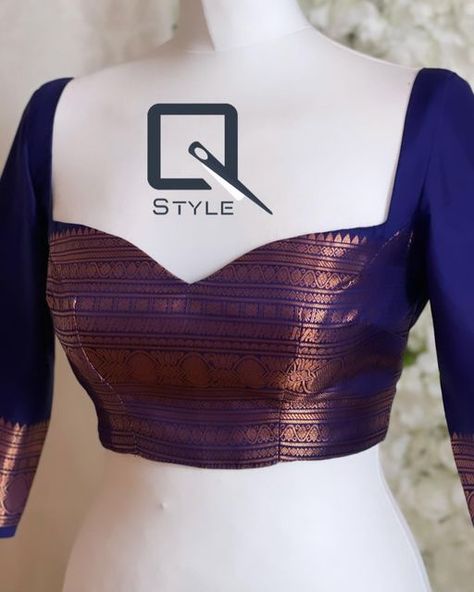 Corset Top Long Sleeve, Crop Top Autumn, Blouse Designs Catalogue, Latest Blouse Designs Pattern, Blue Outfits, New Saree Blouse Designs, Traditional Blouse Designs, Latest Model Blouse Designs, Fashionable Saree Blouse Designs