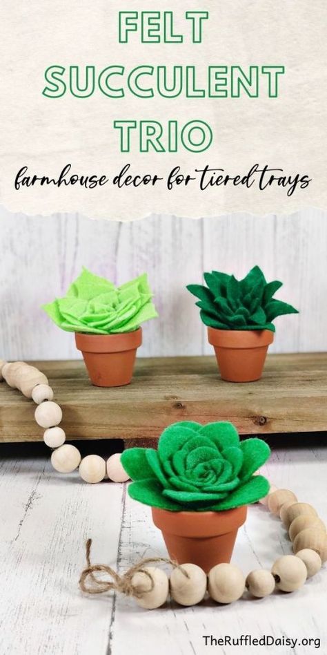 Felt Cacti And Succulents, How To Make Paper Succulents, Succulent Theme Party Decor, Diy Plant Ornaments, Felt Succulent Pattern, Felt Succulents Template Free, Succulent Crafts Diy, Diy Felt Plants, Fabric Plants Diy