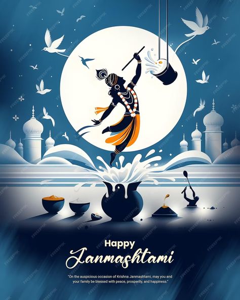 Premium PSD | Happy Krishna Janmashtami celebration Indian festival social media post banner poster Janmashtami Celebration, Happy Krishna Janmashtami, Happy Krishna, Indian Festival, Krishna Janmashtami, Indian Festivals, Media Post, Social Media Post, Krishna