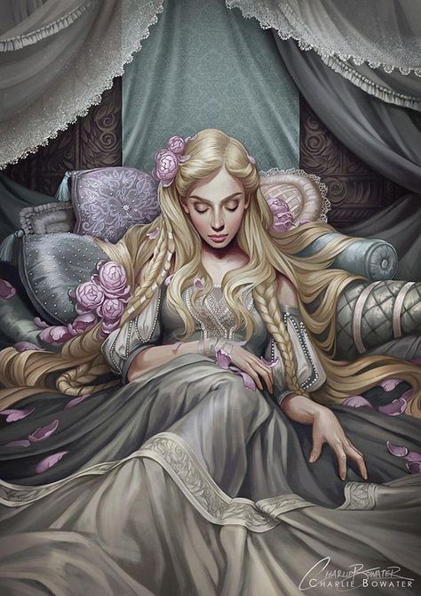 @I_I_Bliss I'm so tired, I could sleep for a thousand years! ;) Charlie Bowater, Fantasy Magic, Briar Rose, 다크 판타지, Art Disney, Fairytale Art, Poses References, Arte Fantasy, Manga Comics