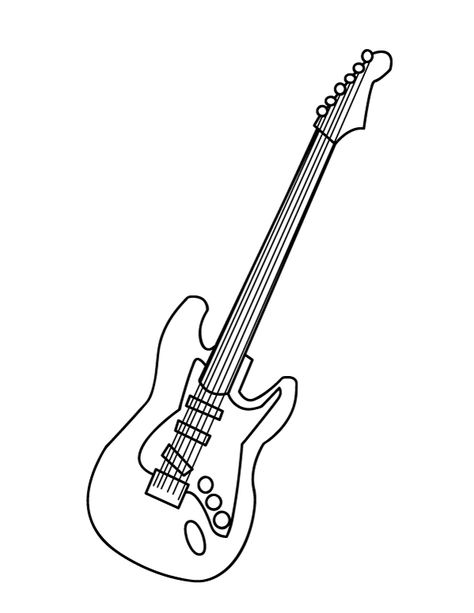 Printable Electric Guitar Coloring Page Guitar Coloring Page, Guitar Doodle, Guitar Outline, Electric Guitar Art, Guitar Tattoo Design, Guitar Drawing, 달력 디자인, Guitar Tattoo, Dog Coloring Page