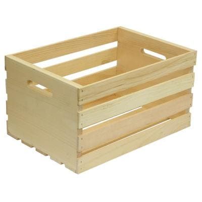 Crates and Pallet 18 in. x 12.5 in. x 9.5 in. Large Wood Crate Large Wooden Crates, Pallet Crates, Used Pallets, Diy Nightstand, Hanging File Folders, Wood Storage Box, Pallets Garden, Crate Storage, Wood Pallet Projects