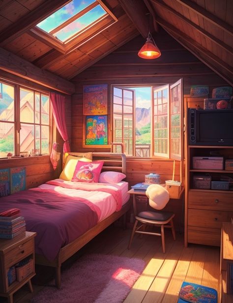 Cozy Anime Room, Anime Room Illustration, Anime Room Tour, Isometric Rooms, Basic Room, Cozy Anime, Cartoon Bedroom, Isometric Room, Fabric Texture Pattern