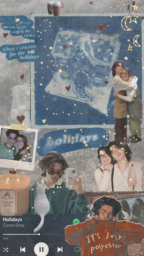 new Conan Gray song Im in LOVE #holidays #holidaysconangray #conangray #conan #gray #christmas #newsong #song #music #love #friends #bestfriend #nostalgia #christmas #chrismasvibes #snow Conan Gray Christmas Wallpaper, Conan Gray Wallpaper Iphone, Conan Gray Christmas, Conan Gray Cake, Conan Gray Songs, Song Collage, Conan Gray Wallpaper, Nostalgia Christmas, Collage Music