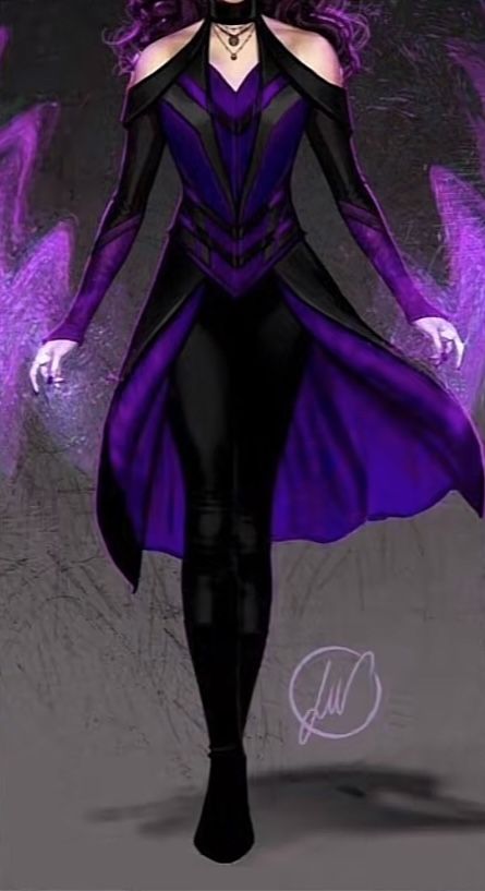 Purple Dress Aesthetic, Superhero Dress, Preppy Aesthetic Outfits, Superhero Suits, Stephen Strange, Warrior Outfit, Purple Suits, Super Hero Outfits, Dress Design Drawing