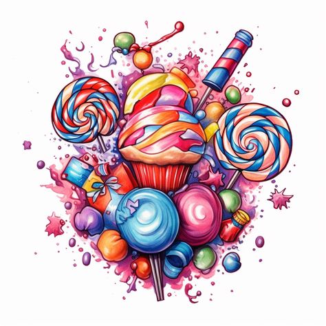 Cartoon Candy Drawing, Candy Tattoo Design, Candy Tattoo Ideas, Candy Tattoo, Creative Book Cover Designs, Candy Drawing, Candy Images, Creative Book Covers, Interesting Drawings