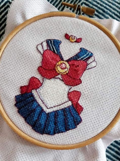 Moon Cross Stitch Pattern, Moon Cross Stitch, Hama Bead, Sailor Suit, Cross Stitch Patterns Flowers, Mini Cross Stitch, Cute Cross Stitch, Stitching Art, A Cross