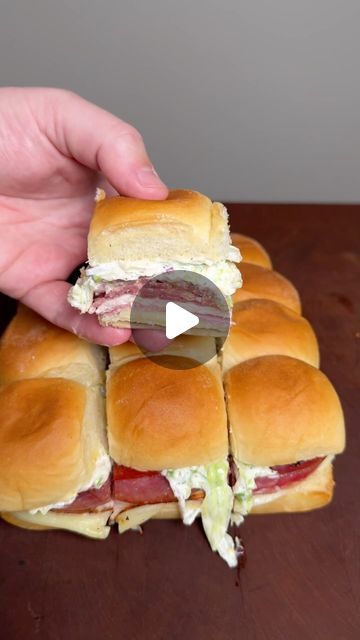 Genoa Salami Recipes, Italian Grinder Sliders, Grinder Sliders, Pepperoni Sandwich, Italian Grinder, Grinder Salad, Salami Recipes, Sliders Recipes, Slider Sandwiches