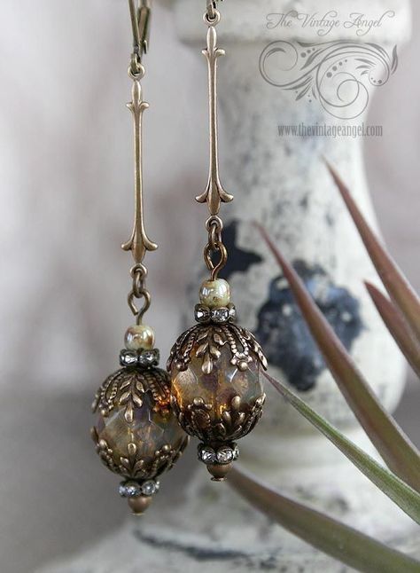 Sellable Art, Moonlit Path, September Garden, Awesome Earrings, Garden Earrings, Fantasy Earrings, Bling Earrings, Vintage Angel, Pagan Jewelry