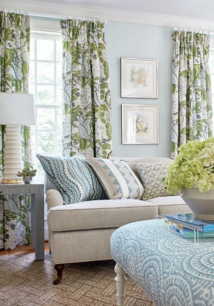 Curtains Green, Thibaut Fabric, Thibaut Wallpaper, White Drapes, Floral Curtains, White Curtains, Linen Curtains, Charleston Sc, Of Wallpaper