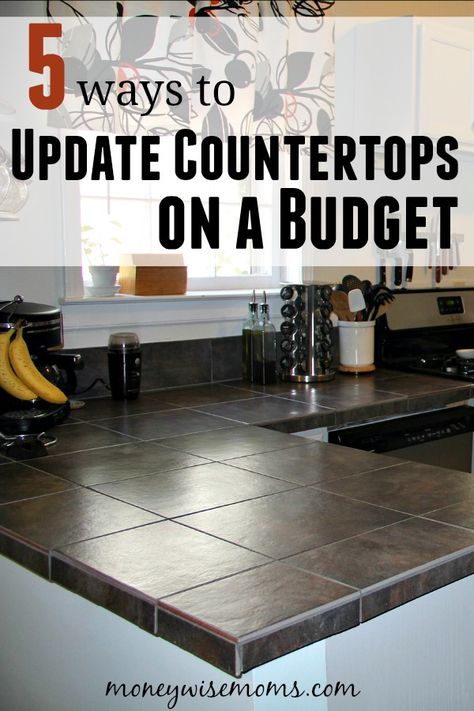 Update Countertops, Countertops On A Budget, Diy Kitchen Makeover Ideas, Best Kitchen Countertops, Easy Home Improvement Projects, Easy Home Improvement, Kitchen Diy Makeover, Tile Countertops, Organizing Hacks