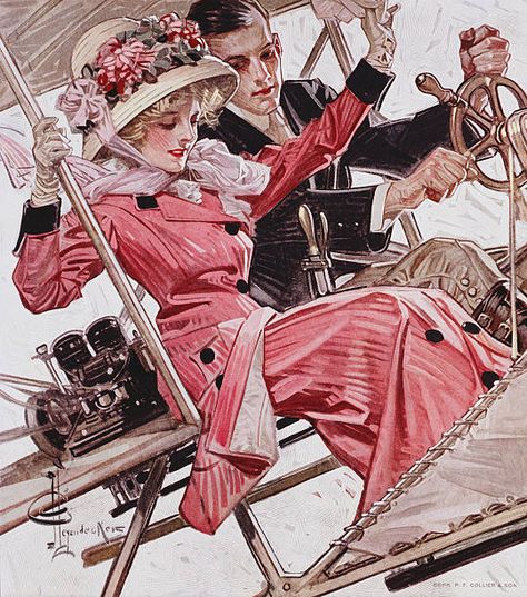 Leyendecker Art, Joseph Christian Leyendecker, Airplane Flight, Vintage Illustration Art, Norman Rockwell, Vintage Illustrations, Magazine Art, Cultura Pop, Old Art