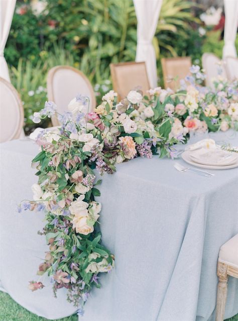 Beautiful Blooms Wedding In Hawaii, Wedding Arbors, Lush Wedding, Fair Photography, Martha Weddings, Wedding Tablescape, Floral Runner, Ceremony Seating, Maui Wedding