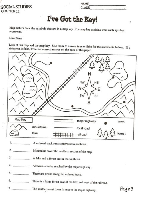 Study Skills Worksheets, Social Studies Maps, Map Skills Worksheets, 6th Grade Worksheets, Third Grade Social Studies, Elementary Worksheets, 3rd Grade Social Studies, Geography Worksheets, 4th Grade Social Studies