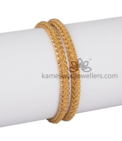 Simple Gold Bangle, Plain Gold Bangles, Traditional Bangles, Kameswari Jewellers, Temple Jewellery Earrings, Gold Bangles Indian, Gold Jewelry Designs, Gold Bangles For Women, New Gold Jewellery Designs