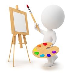 Sculpture Lessons, Easel Painting, White Figures, Small People, Powerpoint Design Templates, Emoji Images, Graphic Design Background Templates, 3d Illustrations, 3d Drawings