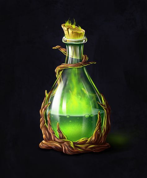 Potion Ideas, Bottle Drawing, Magic Bottles, Magic Potion, Fantasy Props, Potion Bottle, Prop Design, Magic Art, Bottle Art