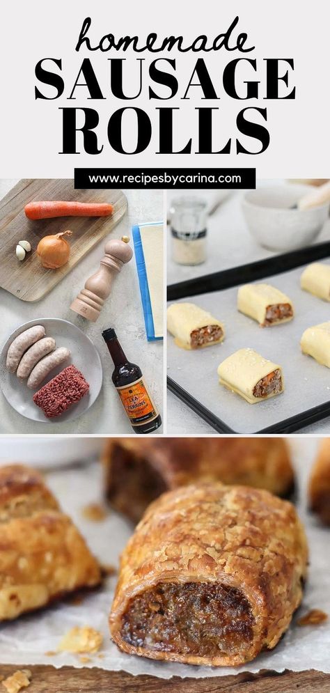 Beef Sausage Rolls, Best Sausage Roll Recipe, Pork Marinade Recipes, Egg And Bacon Pie, Kiwi Recipes, Homemade Sausage Rolls, Sausage Rolls Recipe, Sausage Bake, Pavlova Recipe