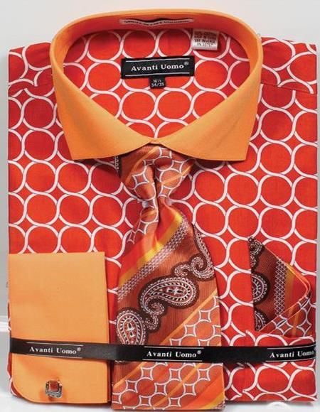 Collar Bar Shirt, Orange Circle, Bar Shirt, French Cuff Dress Shirts, Color Checker, Shirt Wrinkles, Collar Bar, Big Size Dress, Big And Tall Suits