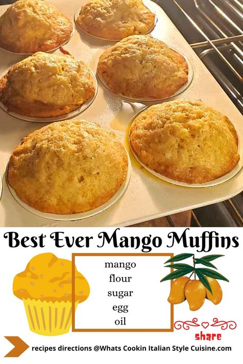 Best Ever Mango Muffin Recipe What To Make With Frozen Mango, Peach Mango Desserts, Mango Oatmeal Muffins, Peach Mango Muffins, Recipes Using Canned Mango, Diced Mango Recipes, Leftover Mango Recipes, Recipes Using Dried Mango, Recipes Using Mango Puree