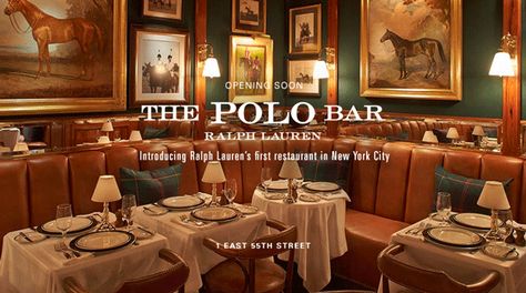 Summer Wind: Ralph Lauren's Polo Bar New York Restaurants, Lauren Bush, Polo Bar, Nyc Bars, Romantic Restaurant, Restaurant New York, Nyc Restaurants, Classic American, Restaurant Design