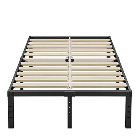 Queen Size Bed Frame, Queen Size Bed, Wood Slats, Box Spring, Queen Size, Bed Frame, Mattress, Heavy Duty, Queen