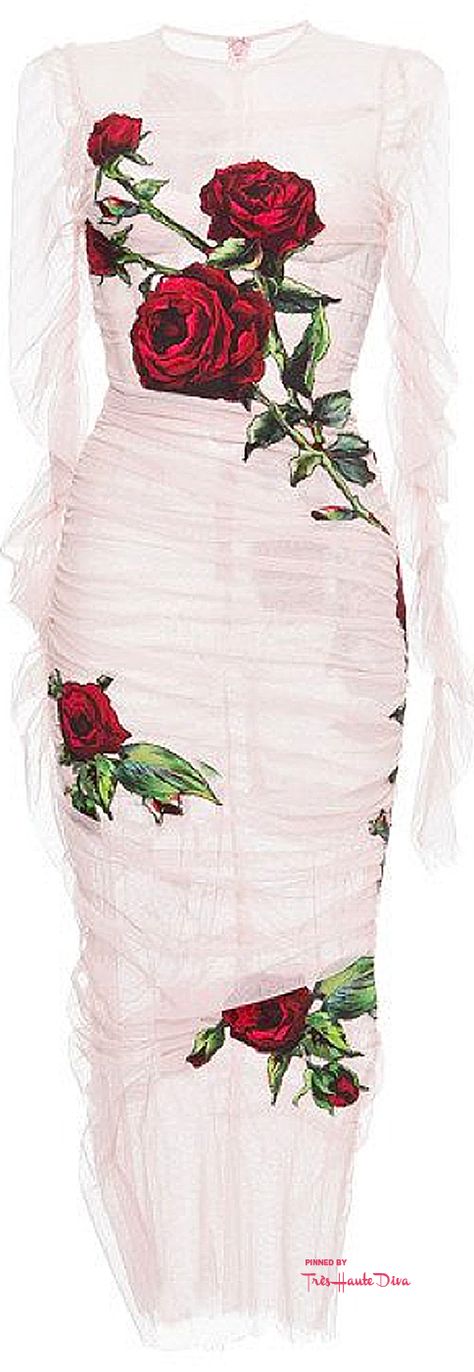 Dolce & Gabbana Fall 2015 White Ruched Tulle Rose Applique Sheath Dress | The House of Beccaria# Rosette Dress, Tulle Cocktail Dress, Pink Tulle Dress, Pink Slip Dress, Pink Sheath Dress, Gabbana Dress, Three Quarter Sleeve Dresses, Rose Applique, Pink Cocktail Dress