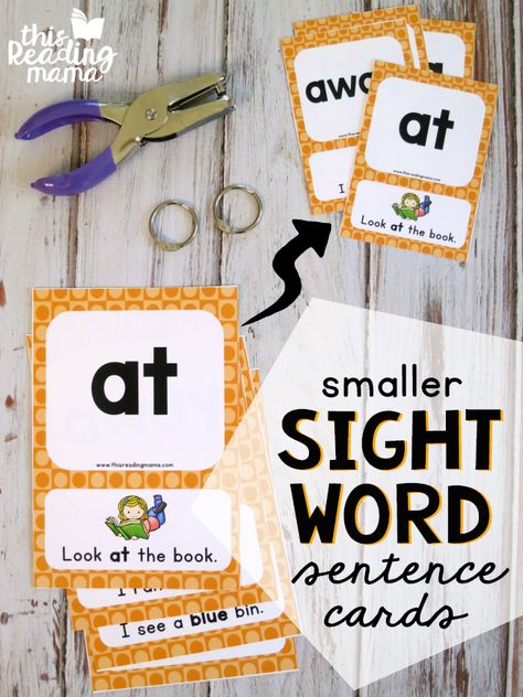 Print Smaller Sight Word Sentence Cards from your Printer Tutorial {Psst! This works for any of our literacy and math cards from our subscriber library!} - This Reading Mama Sight Word Sentence Cards, Teach Child To Read, Cards Tutorial, Sight Word Sentences, Teaching Sight Words, Reading Games, Sight Word Practice, Home Schooling, Sight Word Activities