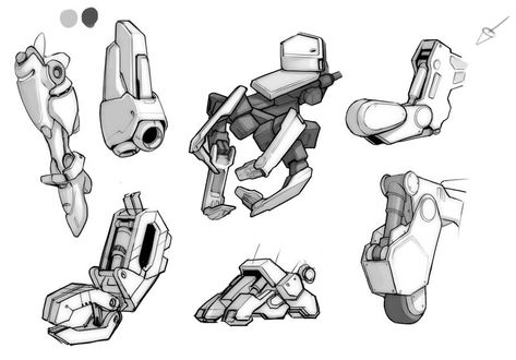 mechanical joints  | mechanical studies from some gundam booksfocused on form and mechanical joints/connections ... Mech Joints, Mechanical Joints, Robot Mechanics, Robot Parts, Sci Fi Design, Industrial Design Sketch, 3d Modelle, Futuristic Art, Robot Design