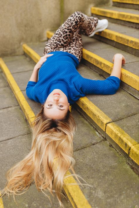 Sitting Upside Down, Laying Upside Down Pose, Laying On Stairs, Hanging Upside Down, Female Pose, Family Brand, Female Pose Reference, Pictures Of People, Brand Photography