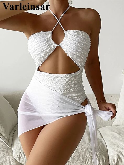 Smarter Shopping, Better Living! Aliexpress.com Backless Swimwear, Swimwear One Piece, Women Bathing, Women Swimwear, Swimwear Women, Womens Bathing Suits, Sarong, Monokini, High Cut