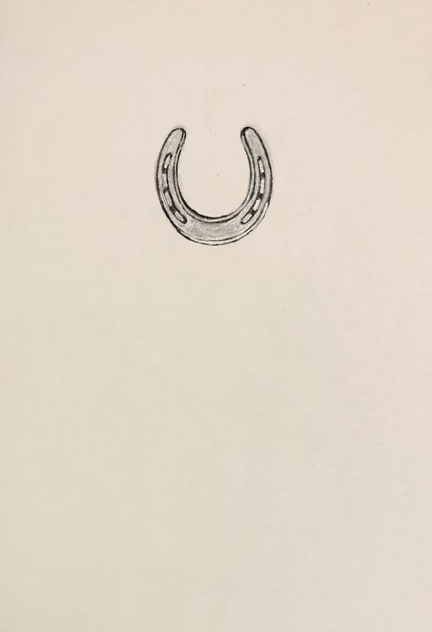 Horse Shoe Finger Tattoo, Horseshoe Flash Tattoo, Mini Horse Shoe Tattoo, Small Horse Shoe Tattoo Simple, Silver Lining Tattoo Ideas, Simple Horse Shoe Tattoo, Fine Line Horse Shoe Tattoo, Aesthetic Horse Tattoo, Horseshoe Sketch