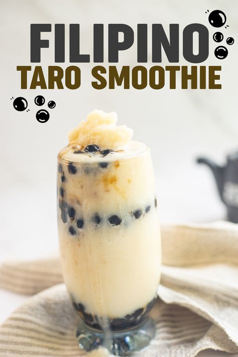 Boba Smoothie Recipe, Taro Smoothie, Boba Smoothie, Taro Boba, Taro Root, Yummy Summer Drinks, Summer Drink Recipes, Easy Drink Recipes, Tapioca Pearls