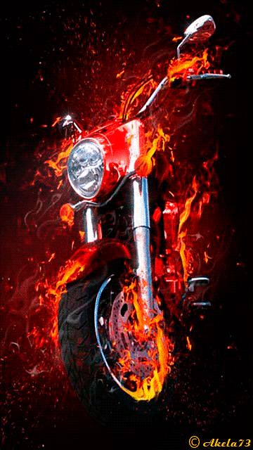 Motorcycle Art Painting, Harley Davidson Art, Motorcycle Wallpaper, Flame Art, Motorcycle Painting, Biker Art, Fire Art, Motorcycle Art, Skull Wallpaper