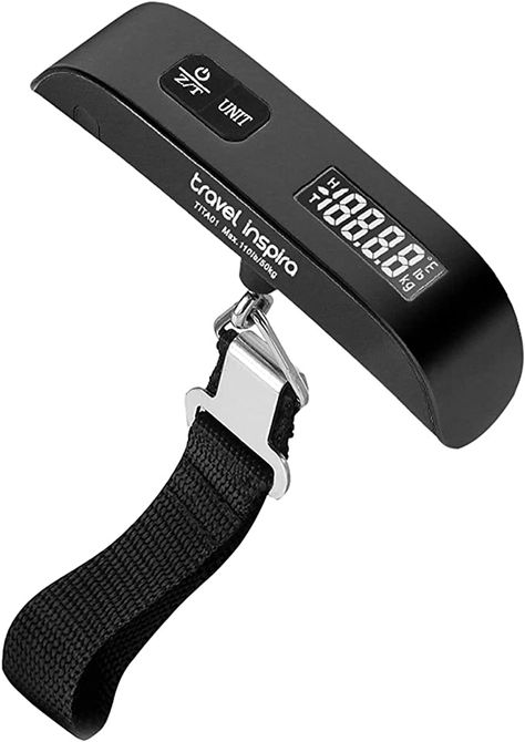 travel inspira Luggage Scale, Portable Digital Hanging Baggage Scale for Travel, Suitcase Weight Scale with Rubber Paint, 110 Pounds, Battery Included, GREAT DEAL New Good Price On Sale Now Black Luggage, Excess Baggage, Body Scale, 110 Pounds, Luggage Scale, Luggage Locks, Electronic Scale, Travel Suitcase, Weight Scale