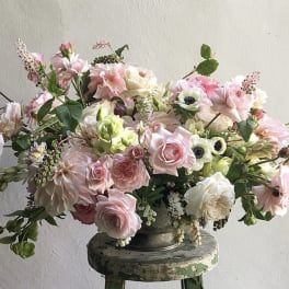 Flowers Delivery Los Angeles | The Petal Workshop Pink And Green Flower Arrangements, Winter Wedding Flower Arrangements, Green Flower Arrangements, Green Floral Arrangements, Blush Wedding Centerpieces, Pink Green Wedding, Summer Flower Arrangements, Green Centerpieces, Winter Wedding Bouquet