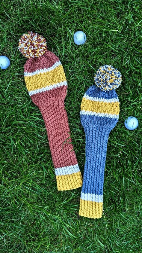 Alpine Albatross Golf Club Covers Crochet pattern by Alyssa George Crochet Golf Club Covers, Crochet Golf Club, Golf Club Crafts, Crochet Craft Fair, Crochet Men, Driver Covers, Golf Inspiration, Golf Club Head Covers, Golf Club Covers