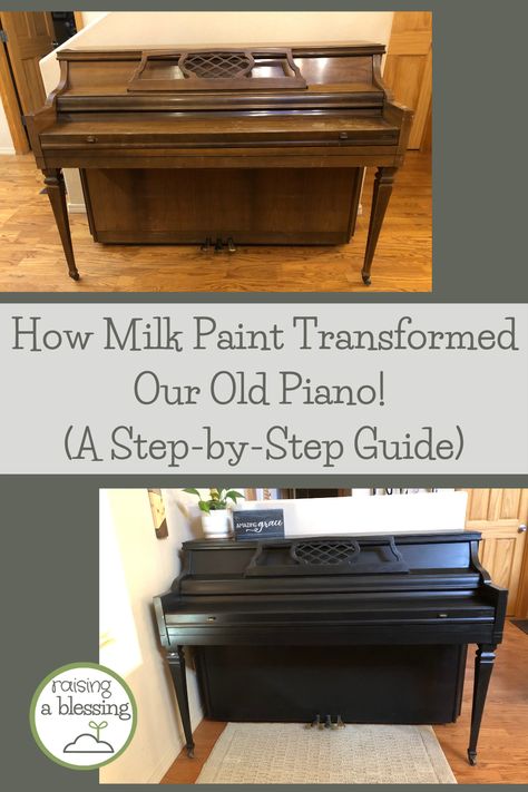 Refurbished Upright Piano, Update Old Piano, Repurposing An Old Upright Piano, Refurbished Piano, Restored Piano, How To Polish Brass, Refinish Piano, Unique Tv Stand, Piano Upcycle